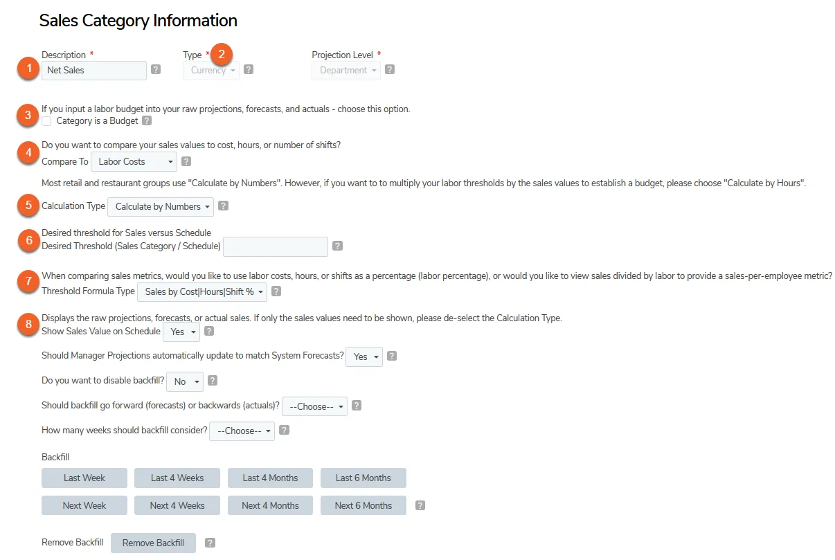 Configure your sales category