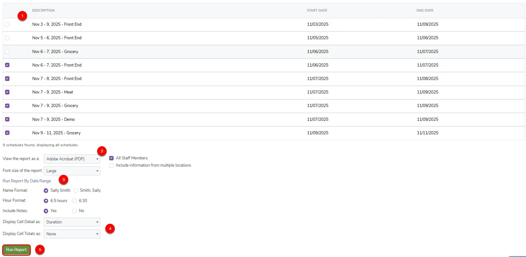 Configure your schedule report.
