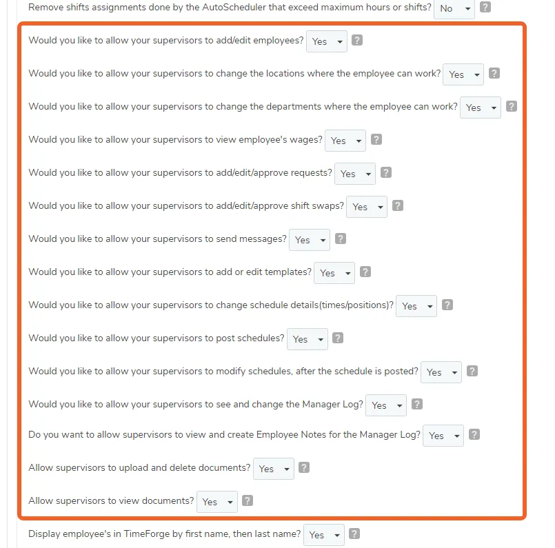 Designate the restricted information by selecting Yes or No as appropriate