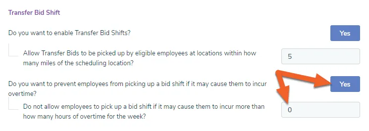 Enable and set an overtime threshold (optional)