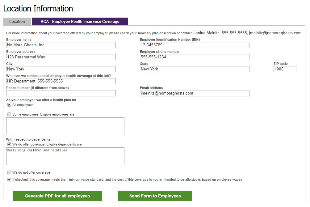 Enter your company’s information