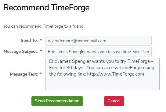 Enter your friend’s email address
