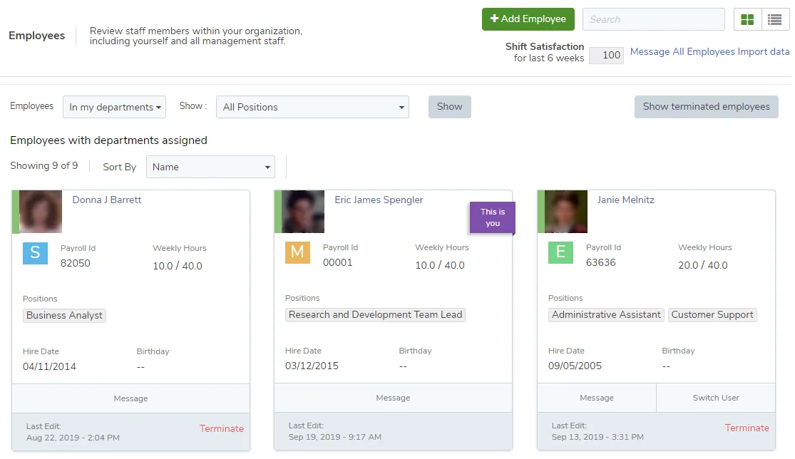 Example List in Grid View