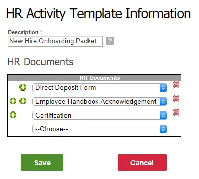 Fill out the Activity Template form