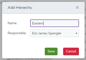 Fill out the Add Hierarchy form