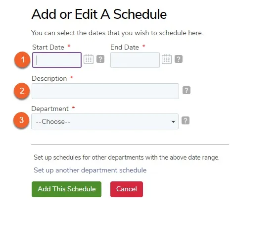 Add a new employee schedule date.