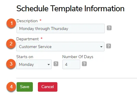 Fill out the work schedule template information