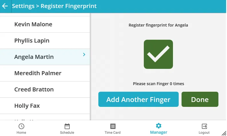 Scan Employee Fingerprints