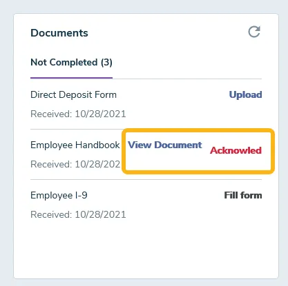 If the link says View Document/Acknowledge