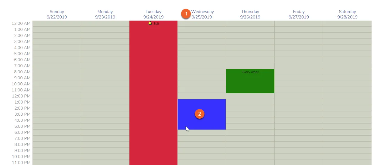 Locate the date on which you want to take time off