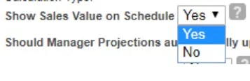 Select Option to View Sales Values