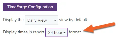 Select to display times in report using 24-hour format
