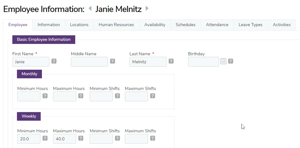 Set home departments and locations on employees