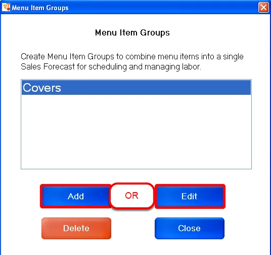 Use Menu Item Groups to combine sales from multiple menu items.