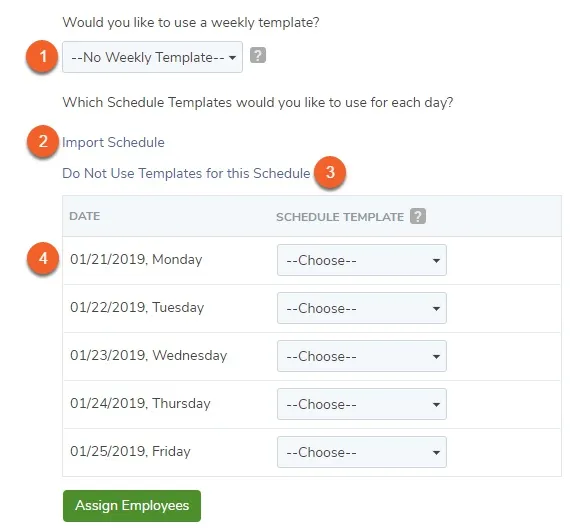 Schedule with or without a template.