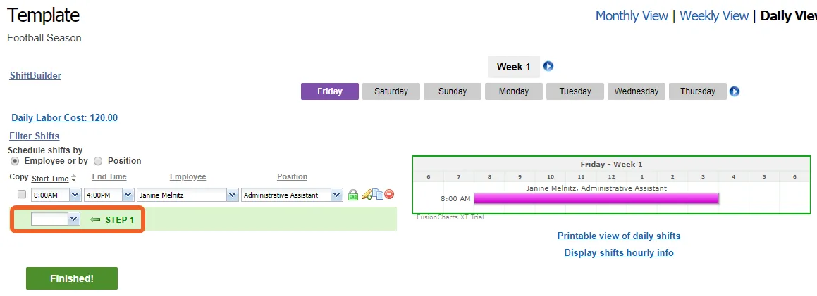 Build your schedule template