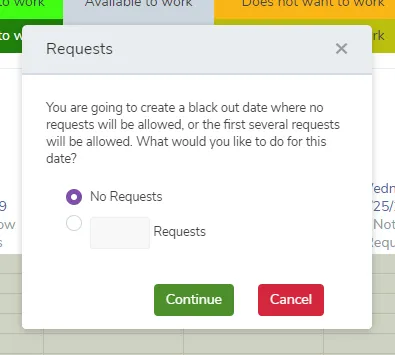 Choose to allow some or no requests
