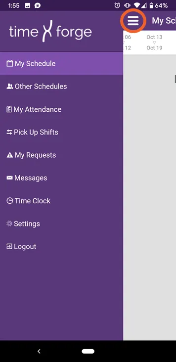 Click the menu icon to view the options