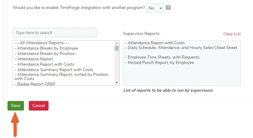 Click the Save button at the bottom of the page when done
