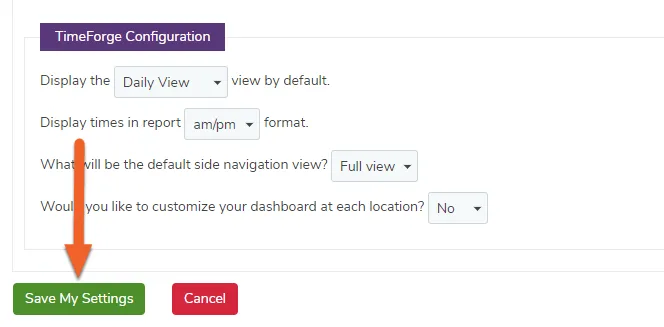 Click the save button to save your new password