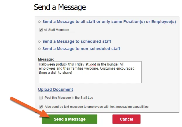 Click the Send button to send your message