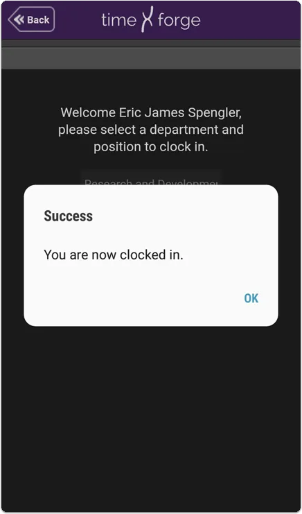 Clock in the employee