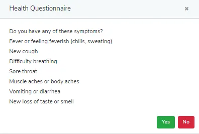 Complete questionnaire during clock-in