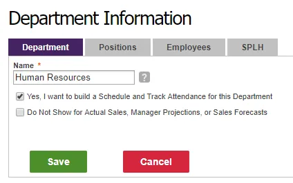 Create your new department