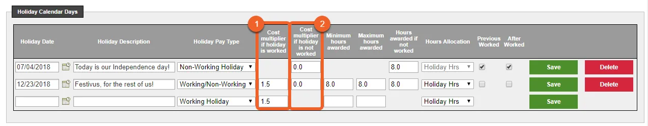 Define your work rules and cost multipliers
