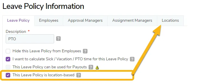 Do you want this Leave Policy to be Location-based?