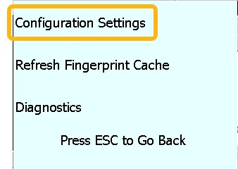 Go to Configuration Settings