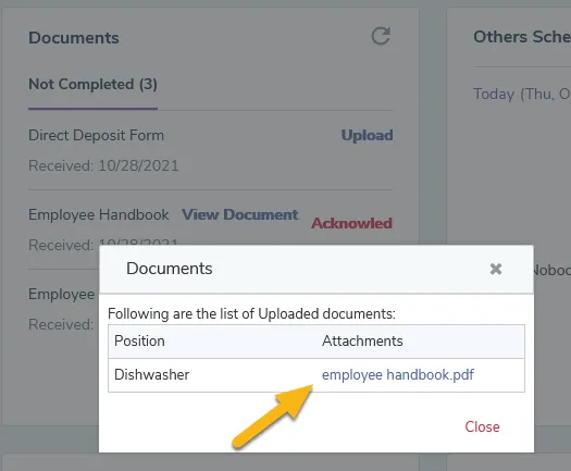 If the link says View Document/Acknowledge