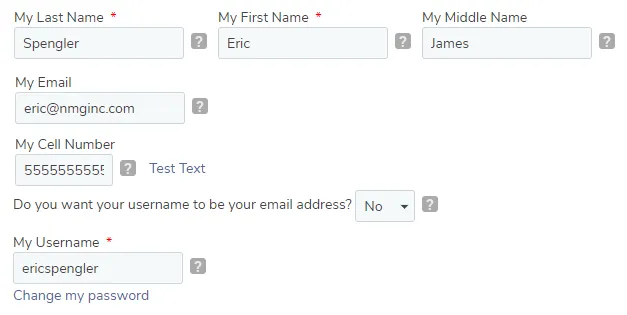 Make any desired changes to your personal info