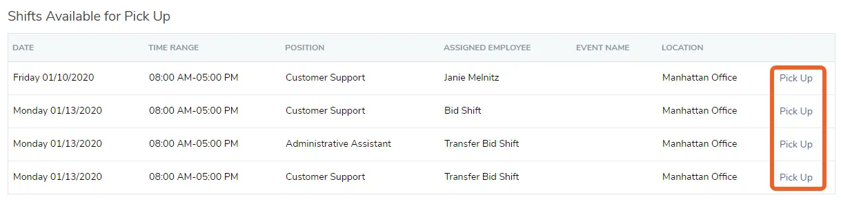 Pick Up an Available Shift