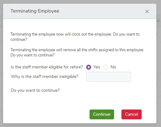 Removing Employees