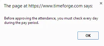 Reviewing employee attendance prompt.
