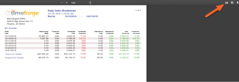 View and print your sales report
