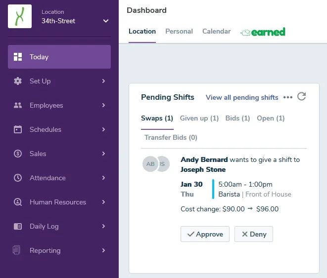 View pending and unassigned shifts