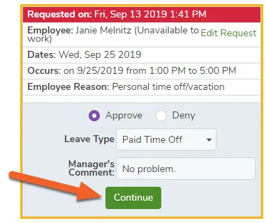 Click Continue when done