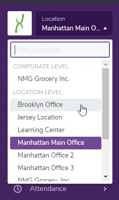 Clock in to the specific location