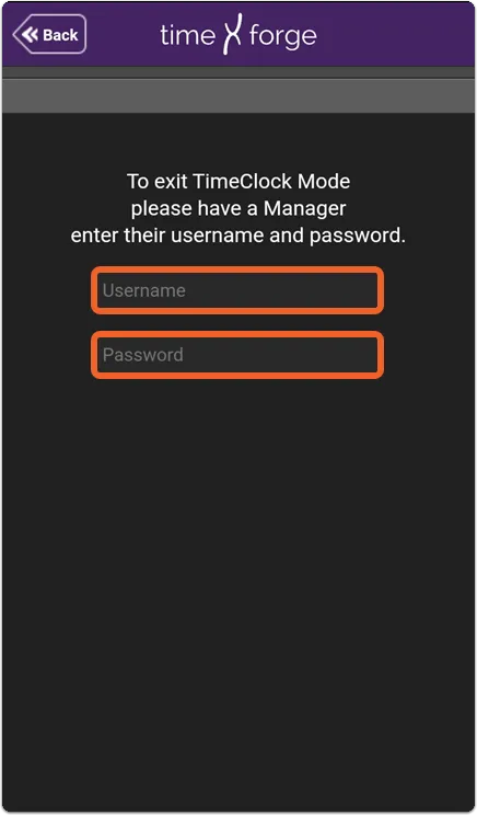 How do I exit TimeClock mode?