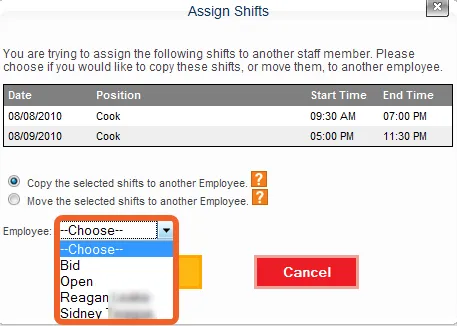 Select an Employee.