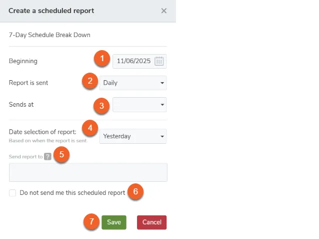 Set up your email report