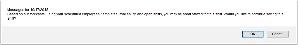 The schedule warning box