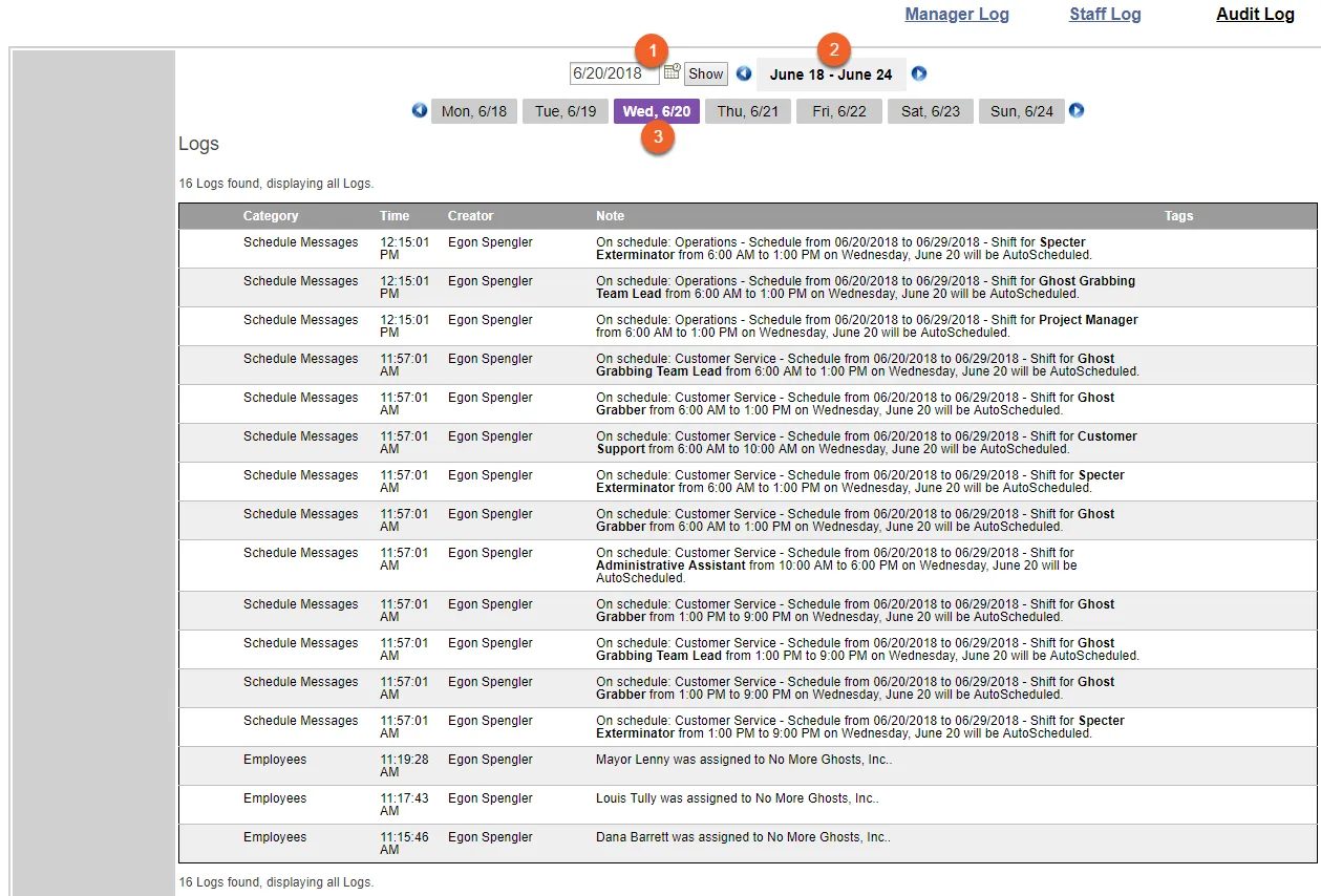 Viewing Audit Log Entries