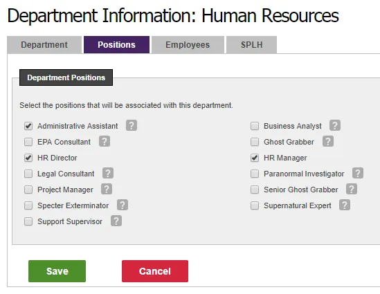 Assign positions to your new department