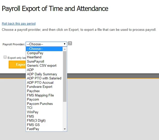 Choose your payroll provider.