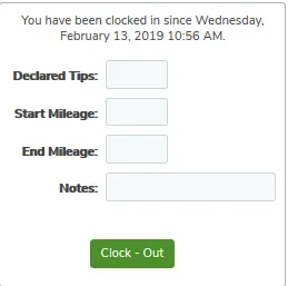 Employees are prompted during clock out.