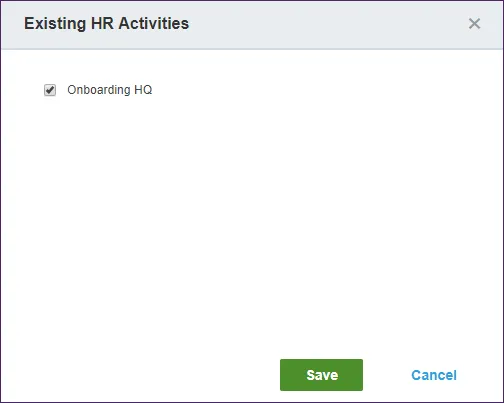 Select the existing activity, then click Save