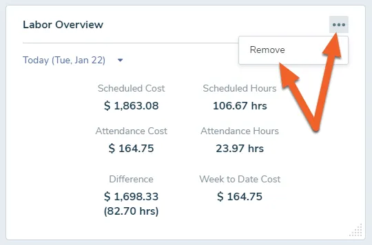 Add, remove, or reset widgets